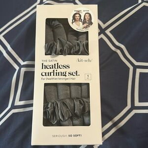 NEW Kitsch Satin Heatless Curling Set in Charcoal